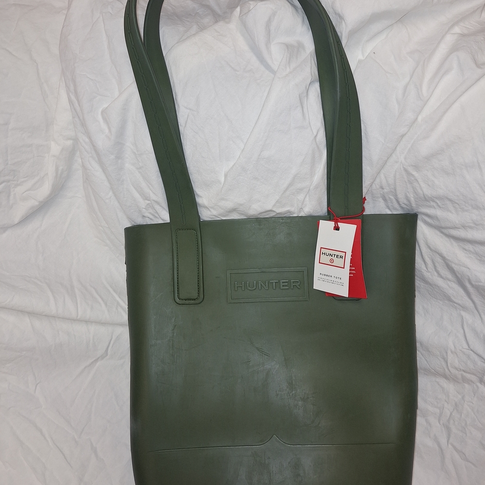 NWT Olive Green Hunter X Target Rubber Tote Bag